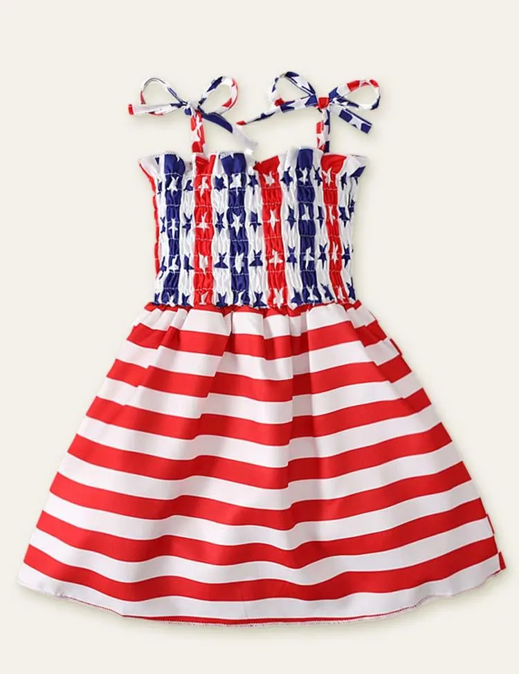 Independence Day Striped Sleeveless Dress - Image 10