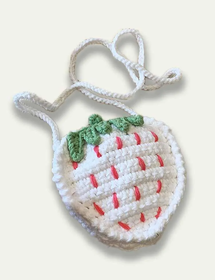 Knitted Strawberry Crossbody Bag - Image 3