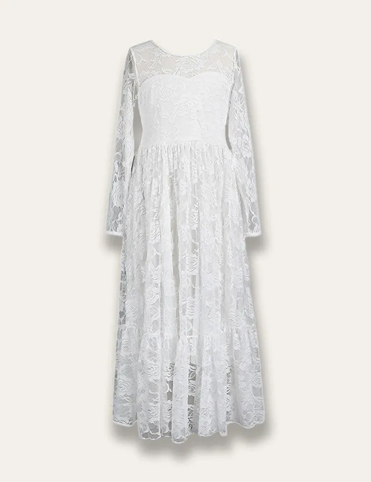 Lace Embroidered Party Dress - Image 3