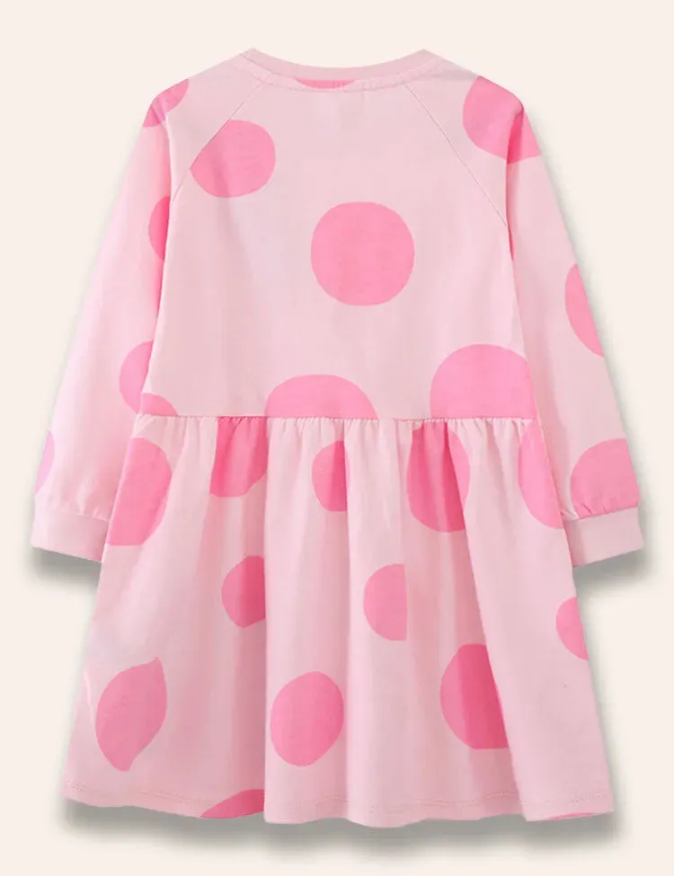 Ladybug Appliqué Dotted Sweatshirt Dress - Image 2