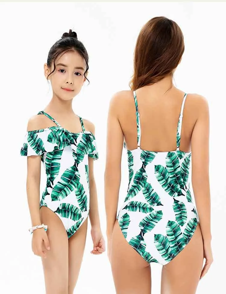 Leaf Printed Family Matching Swim Suit - Image 2
