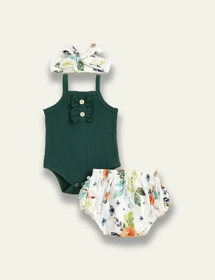 Letter Printed Romper+Floral Skirt - Image 9