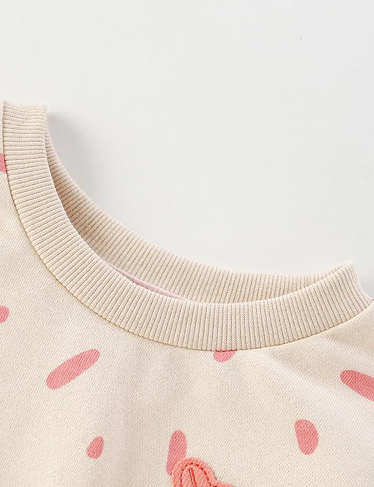 Little Bear Appliqué Polka Dot Sweatshirt - Image 3