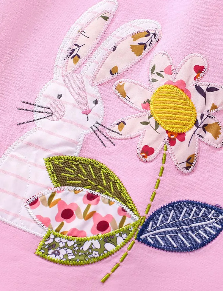 Floral Bunny Appliqué Dress - Image 2
