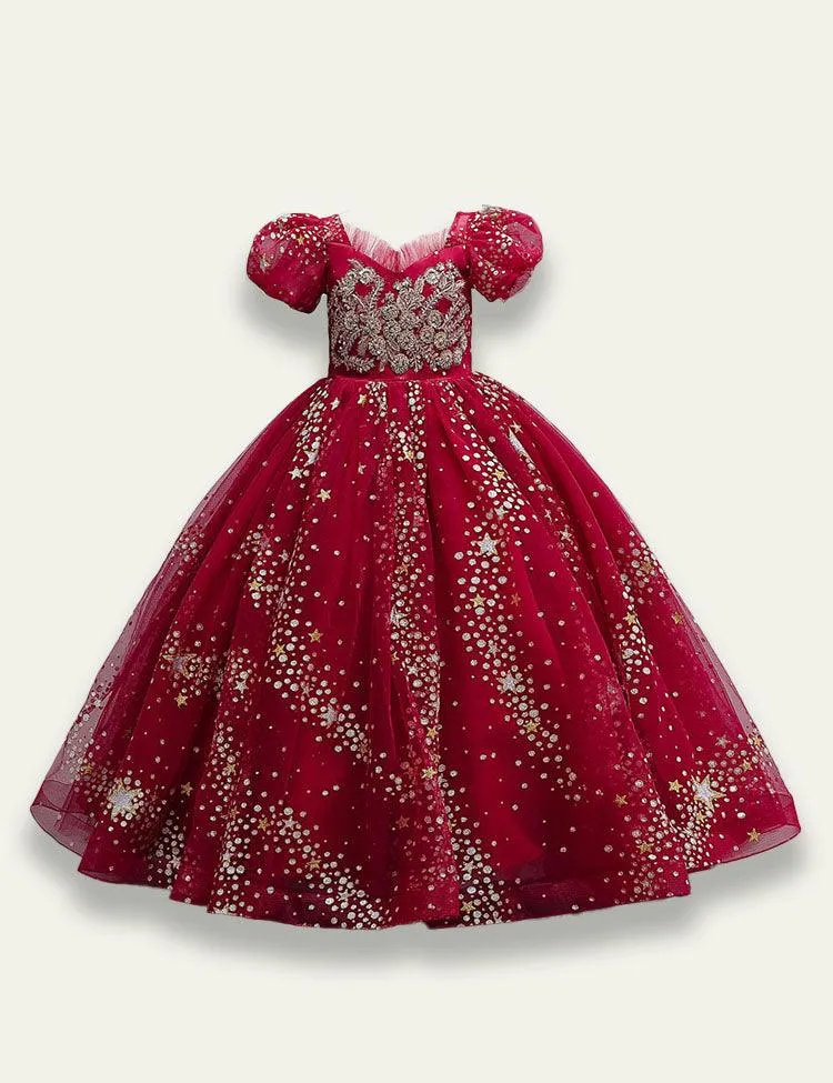 Long Sequin Mesh Party Dress - Image 3