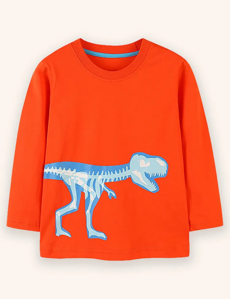 Glowing Dinosaur Long Sleeve T-shirt - Image 2