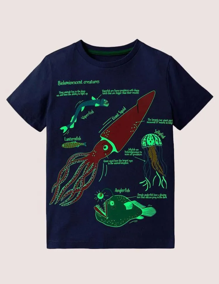 Glowing Dinosaur Short-Sleeved T-shirt - Image 7