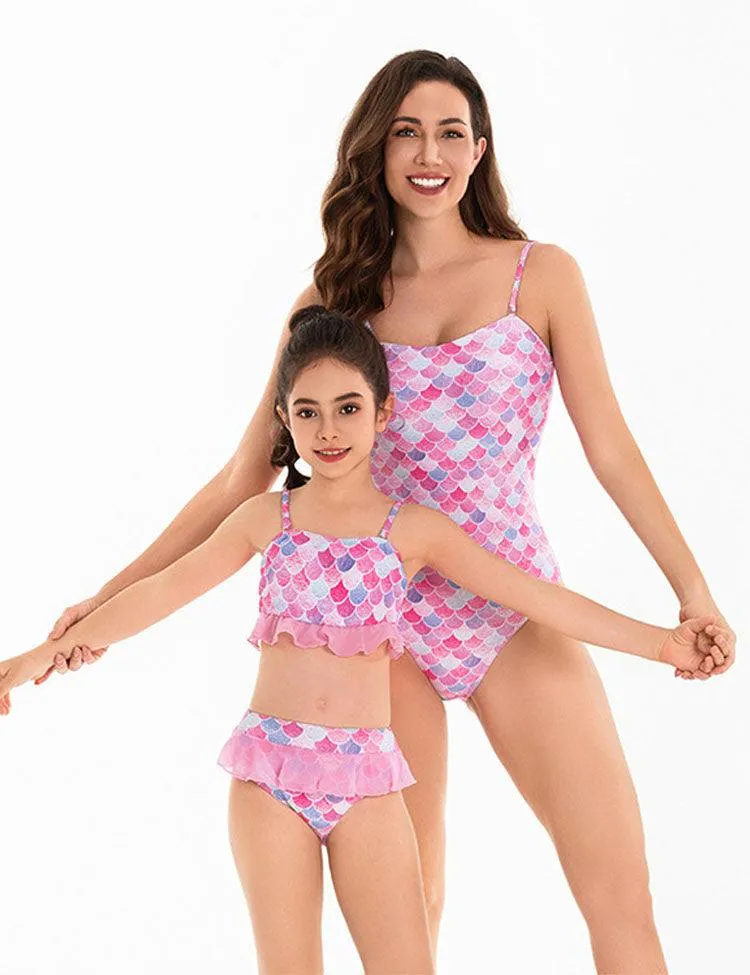 Mermaid Print Family Matching Swim Suit - Image 2