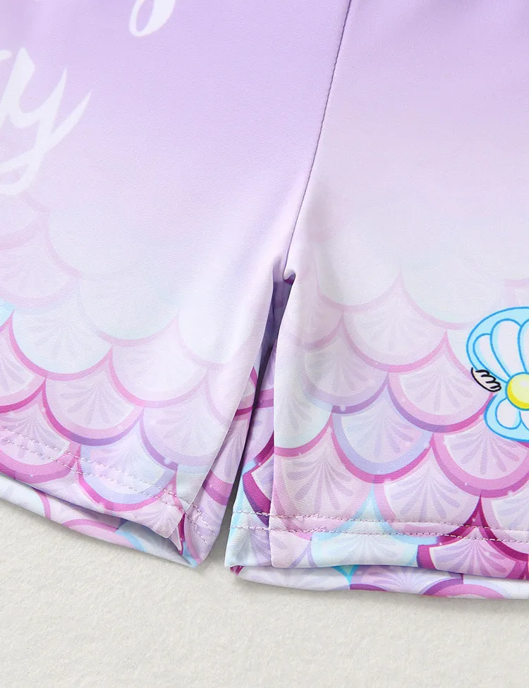 Mermaid Print Split Swimsuit Set - Image 3