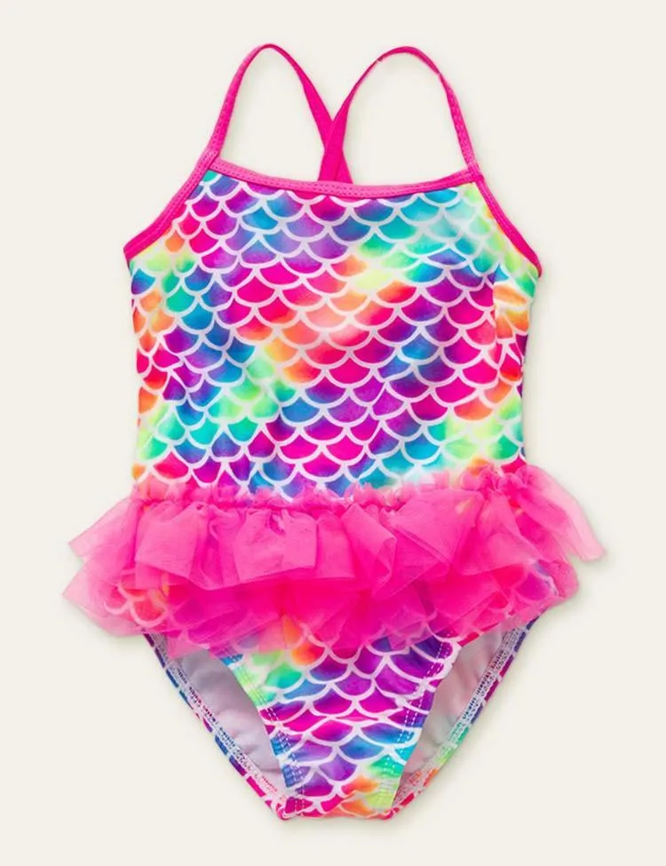 Mermaid Printed Mesh Swimsuit