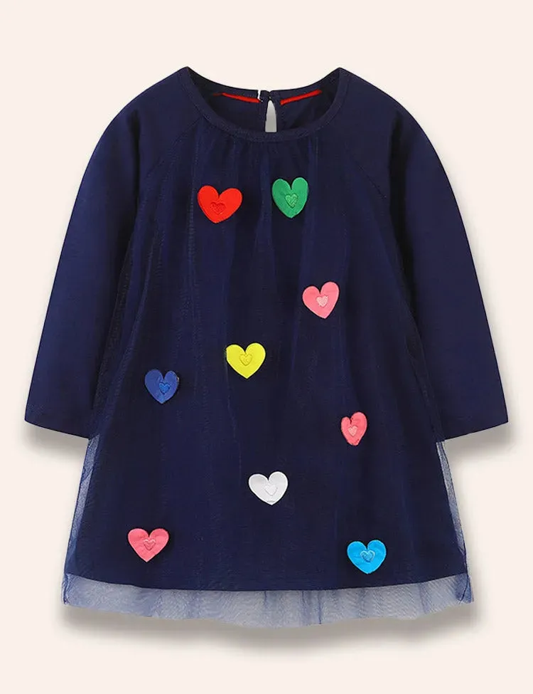 Multi Heart Tulle Dress