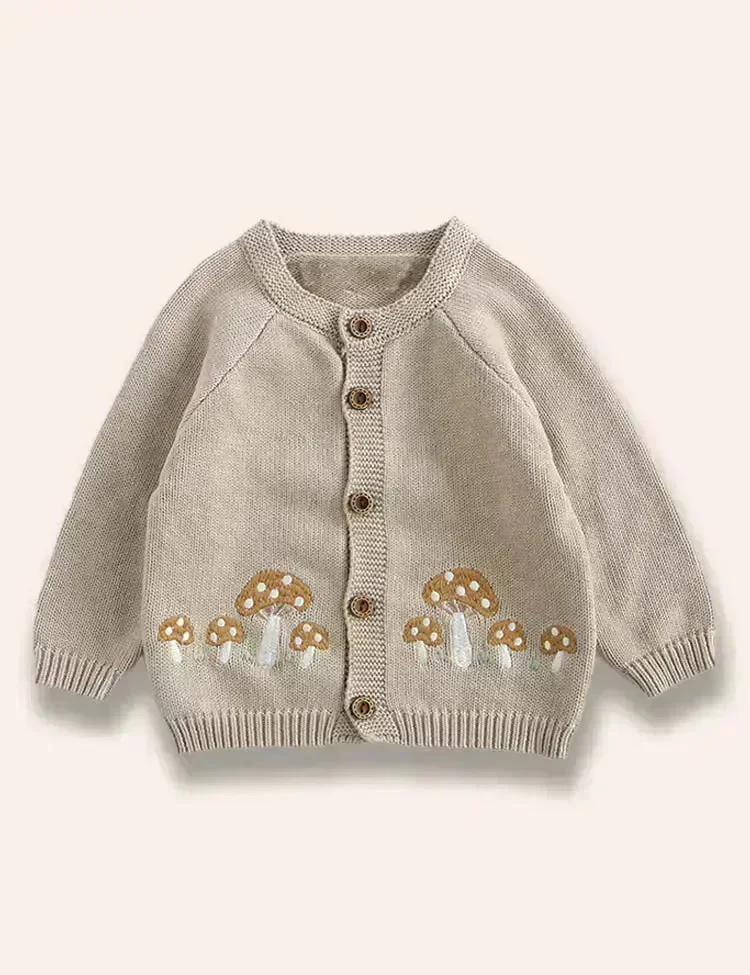 Mushroom Embroidered Sweater Romper Set - Image 2