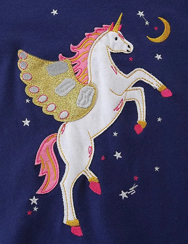 Night Unicorn Appliqué Sweatshirt - Image 2