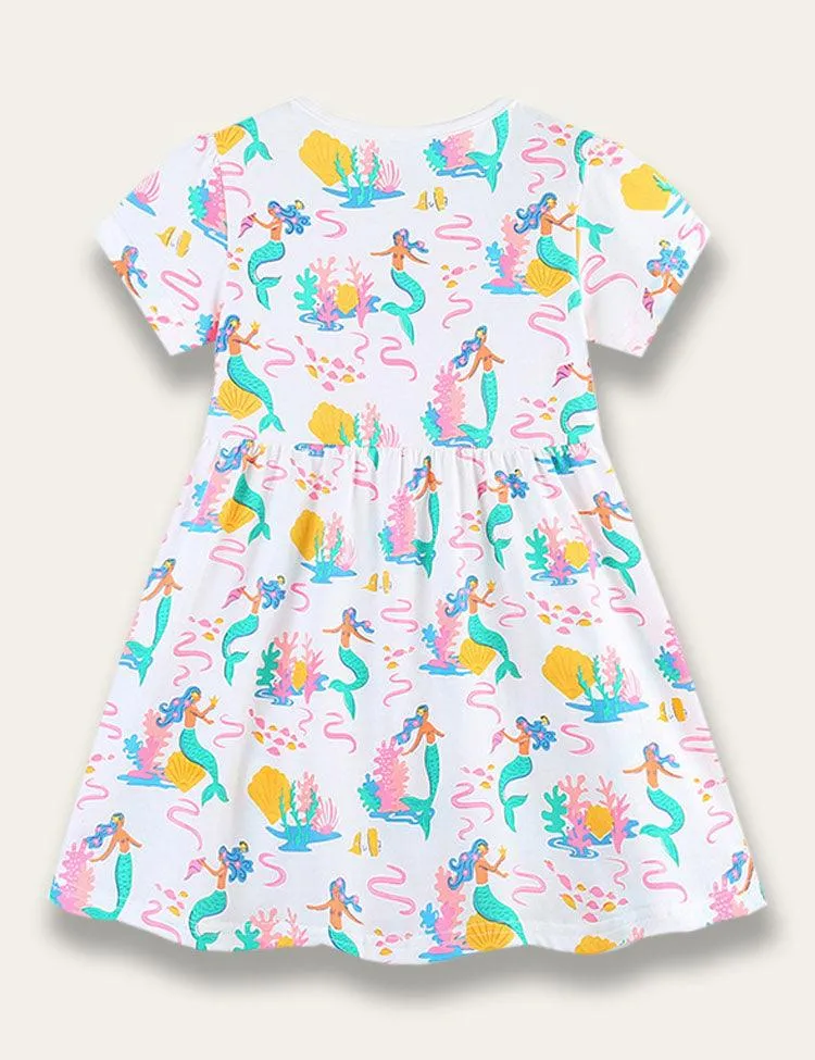 Ocean Mermaid Print Dress - Image 3
