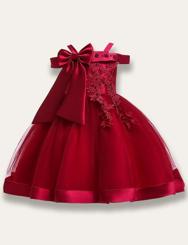 One-shoulder Bow Tulle Dress - Image 2