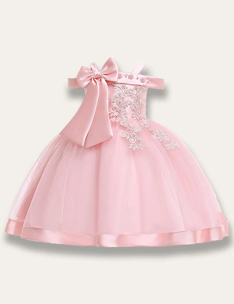 One-shoulder Bow Tulle Dress - Image 5