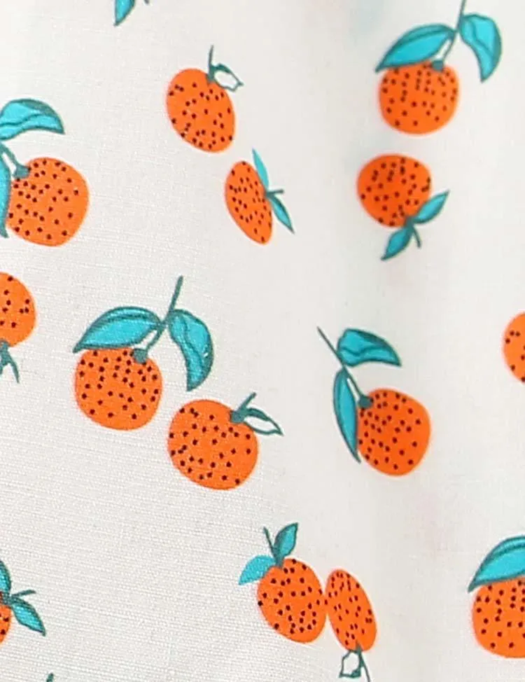 Orange Full Printed Sleeveless Dress - Image 3