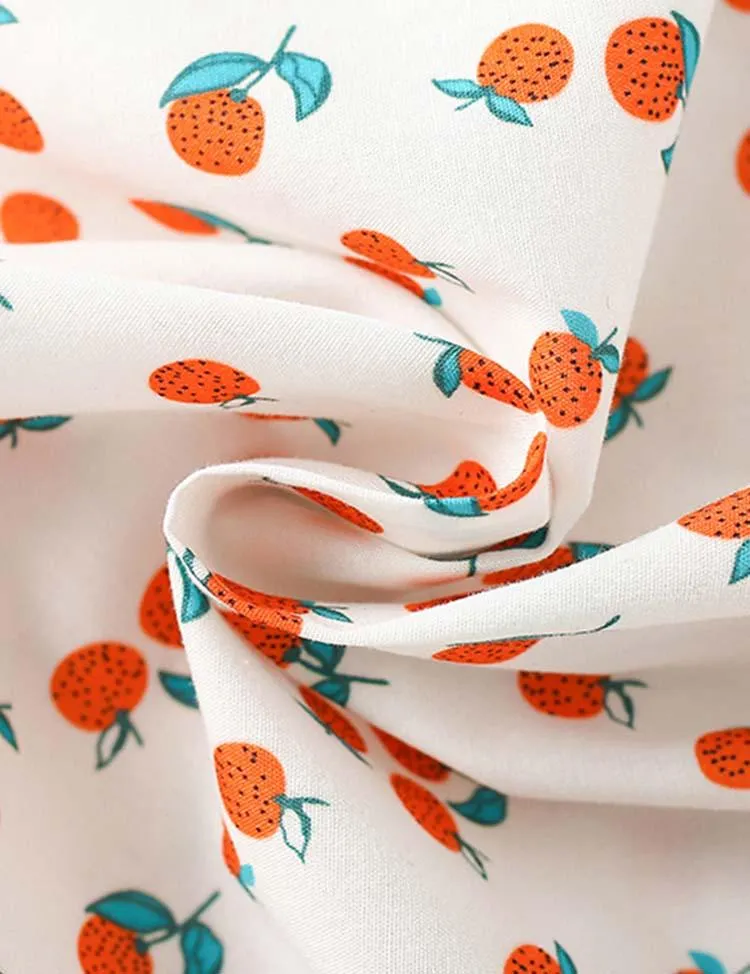 Orange Full Printed Sleeveless Dress - Image 4