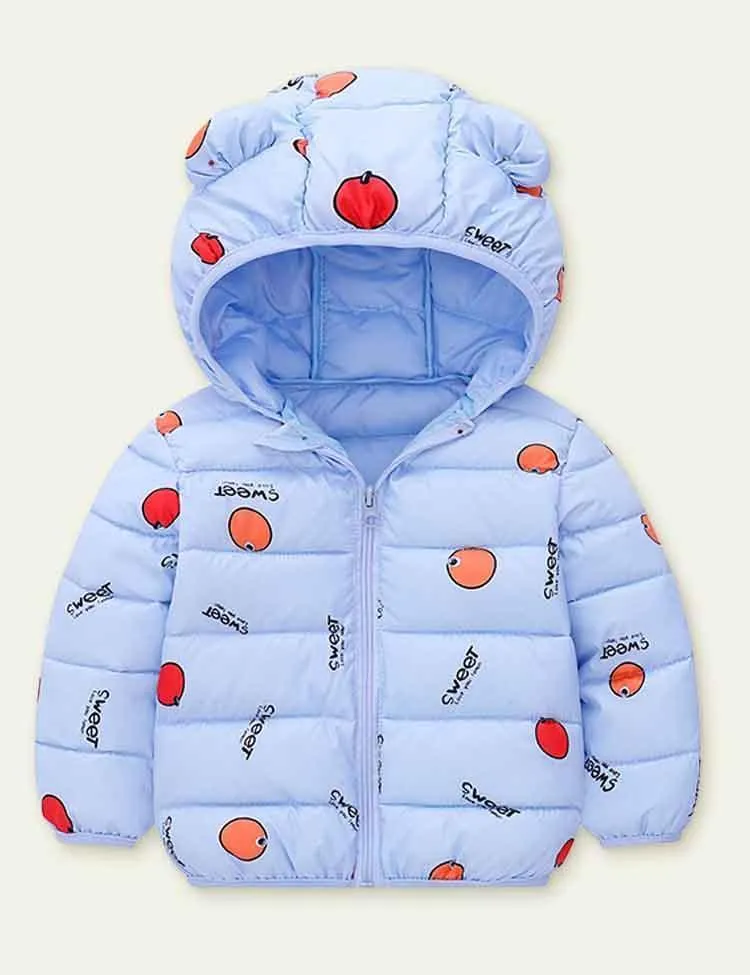 Orange Printed down Jacket - Image 4