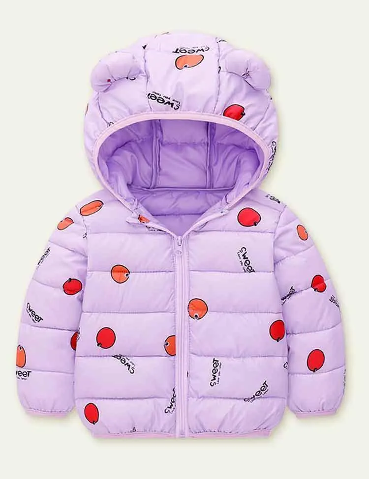 Orange Printed down Jacket - Image 5