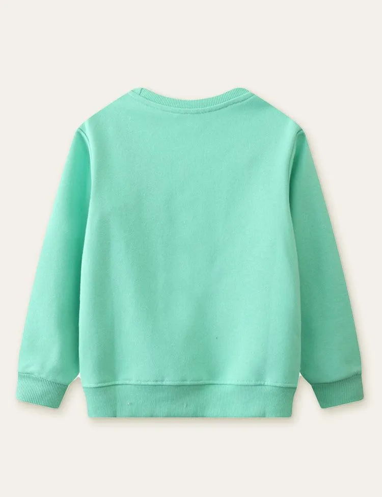 Pedal Flower Embroidered Sweatshirt - Image 4