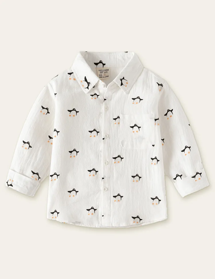 Penguin Printed Long Sleeve Shirt - Image 2