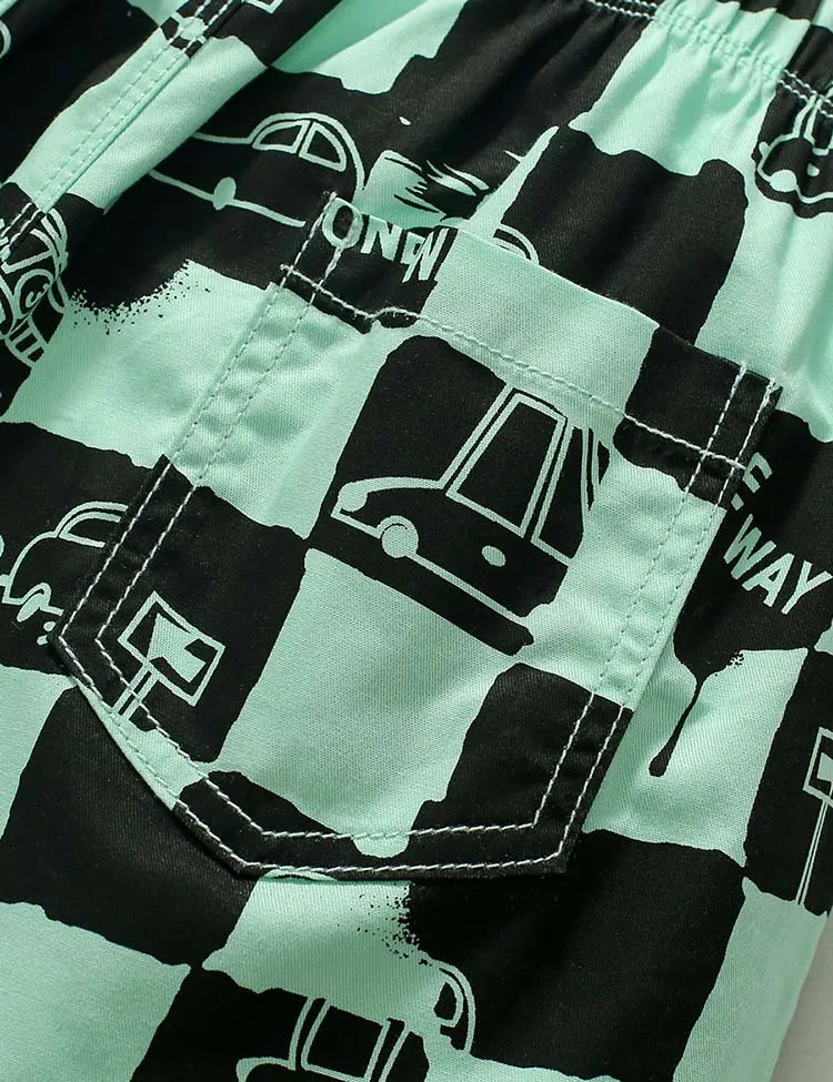 Plaid Printed Cotton Shorts - Image 4