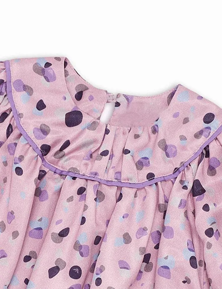 Polka Dot Printed Long-Sleeved Dress - Image 2