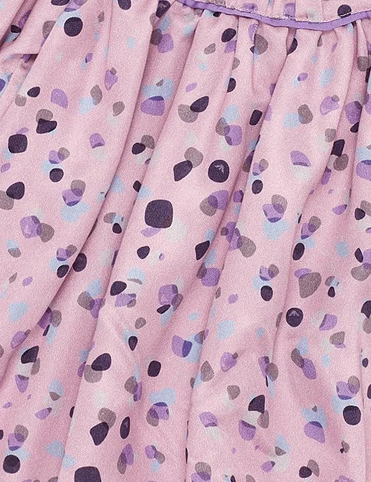 Polka Dot Printed Long-Sleeved Dress - Image 3