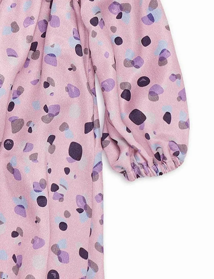 Polka Dot Printed Long-Sleeved Dress - Image 4