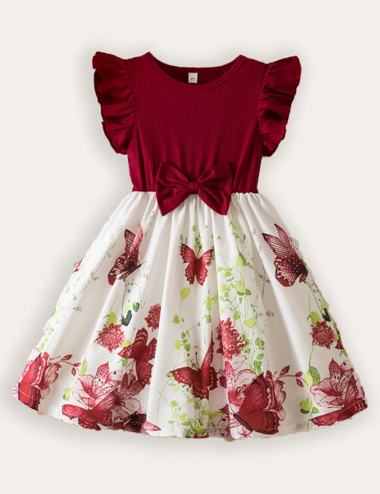 Printed Fly-Sleeved Dress - Image 12