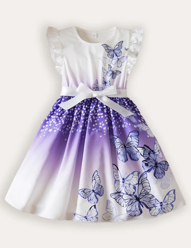 Printed Fly-Sleeved Dress - Image 2