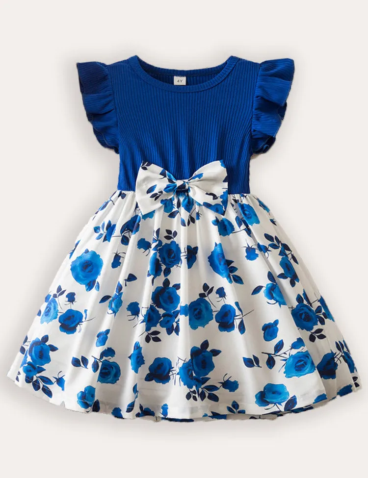 Printed Fly-Sleeved Dress - Image 5