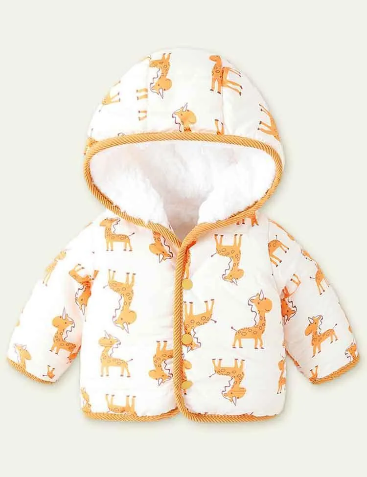 Printing plus Velvet Cotton-Padded Jacket
