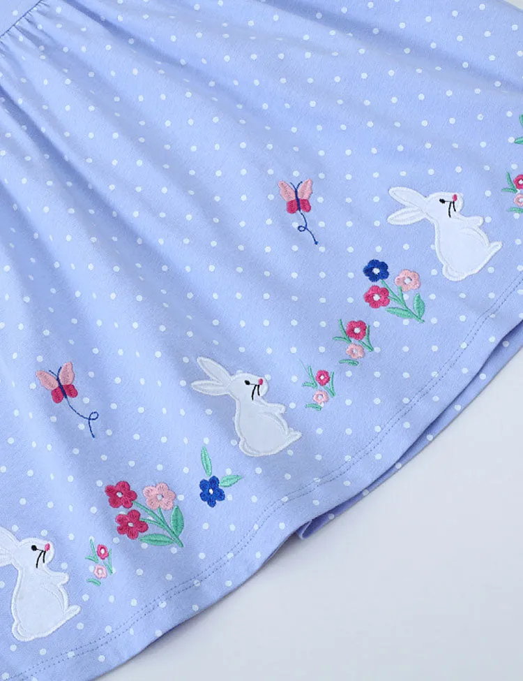 Rabbit Appliqué Dotted Dress - Image 3