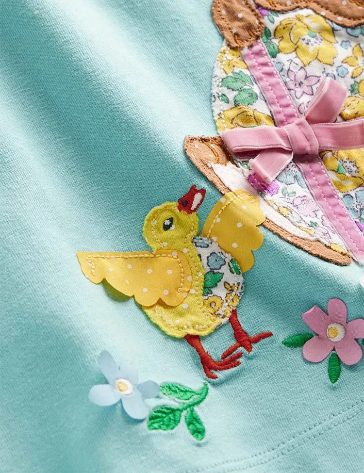 Rabbit Appliqué Long Sleeve Dress - Image 3