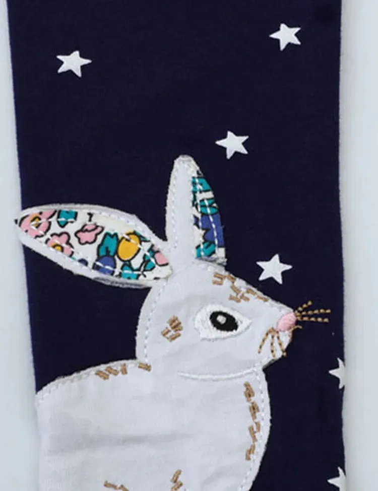 Rabbit Moon Appliqué Starry Leggings - Image 2