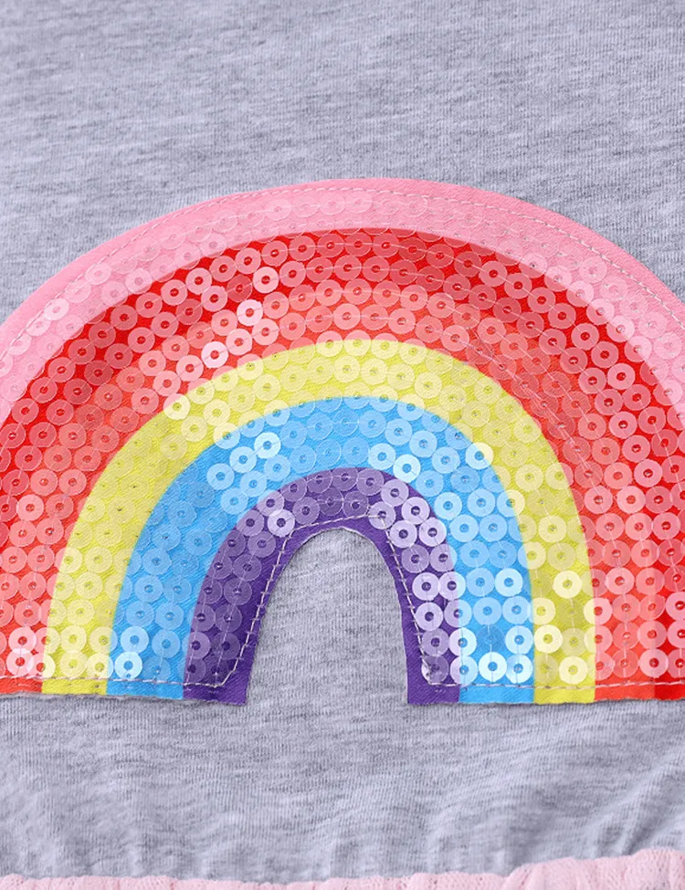 Rainbow Appliqué Tulle Dress - Image 4