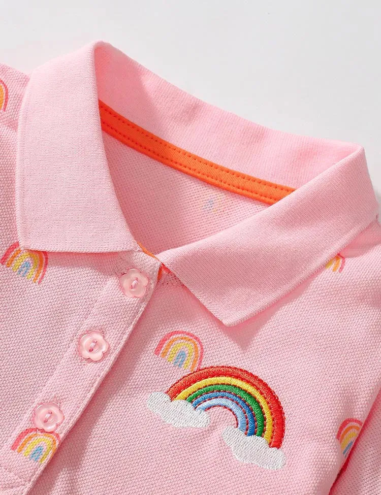 Rainbow Dotted Polo Dress - Image 2
