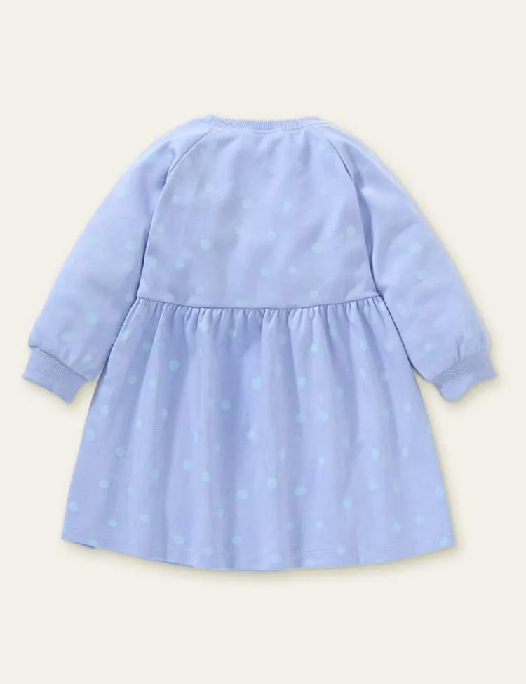 Rainbow Flower Appliqué Polka Dot Dress - Image 2