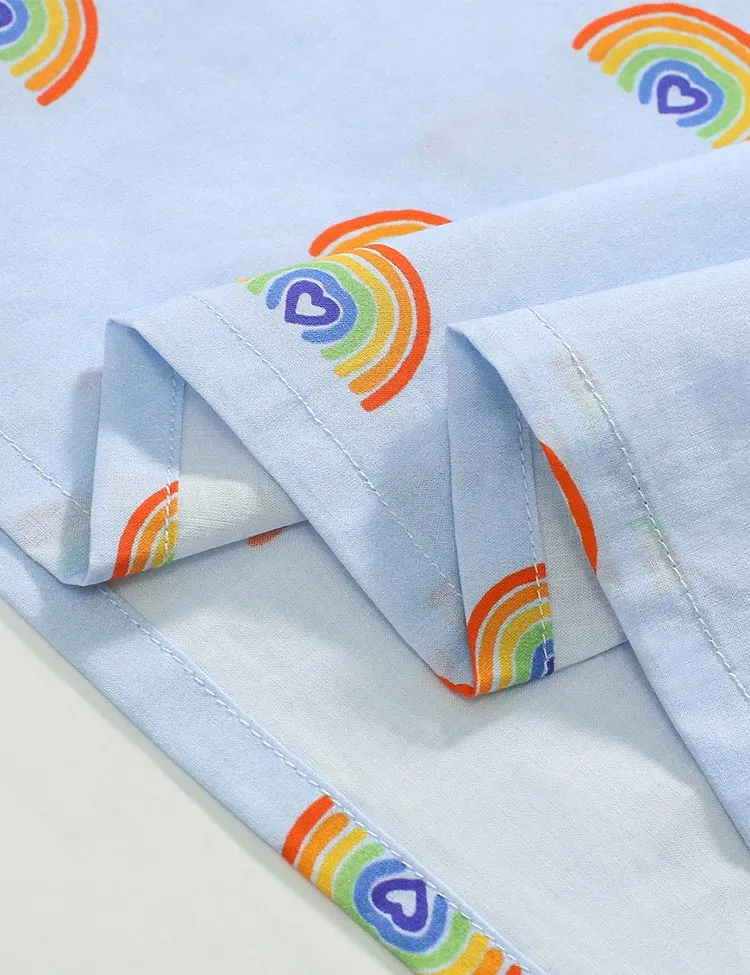 Rainbow Full Printed Striped Dress - Image 3