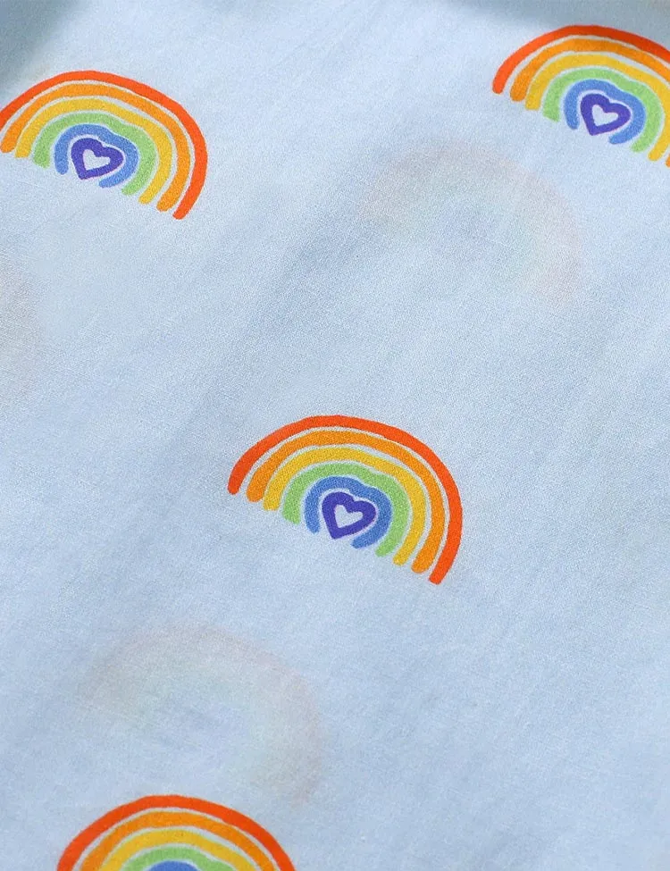 Rainbow Full Printed Striped Dress - Image 4