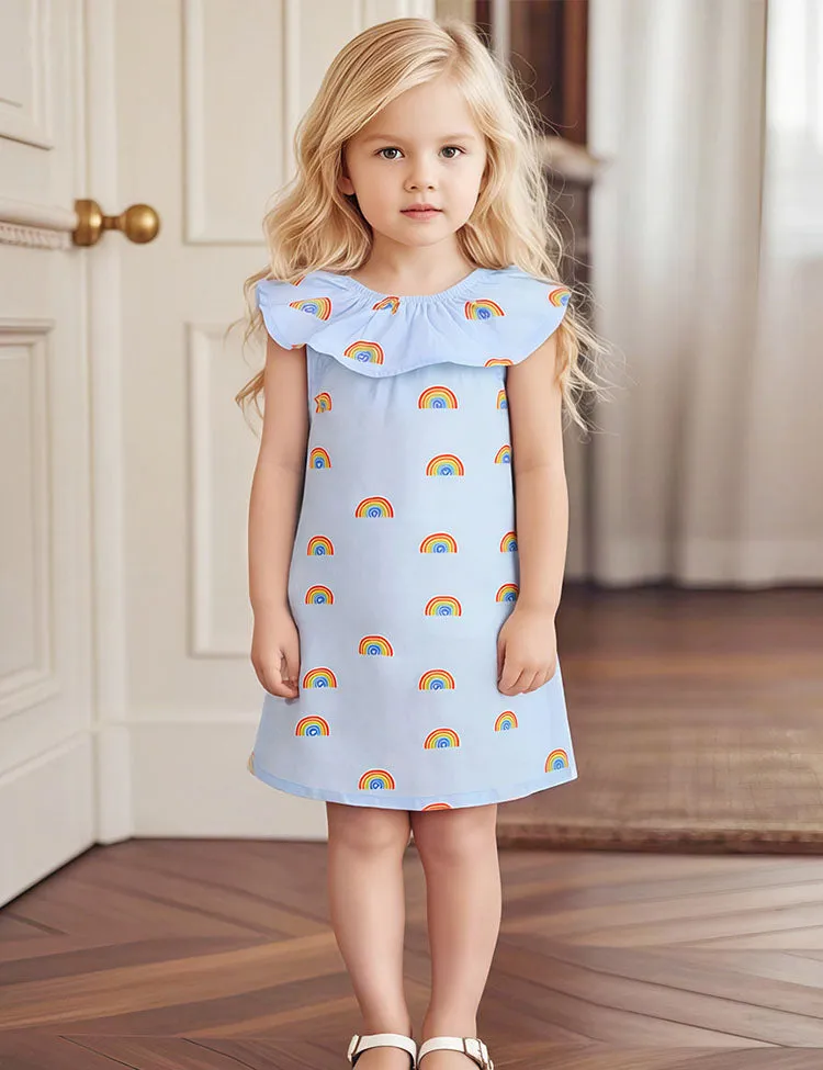Rainbow Full Printed Striped Dress - Image 5