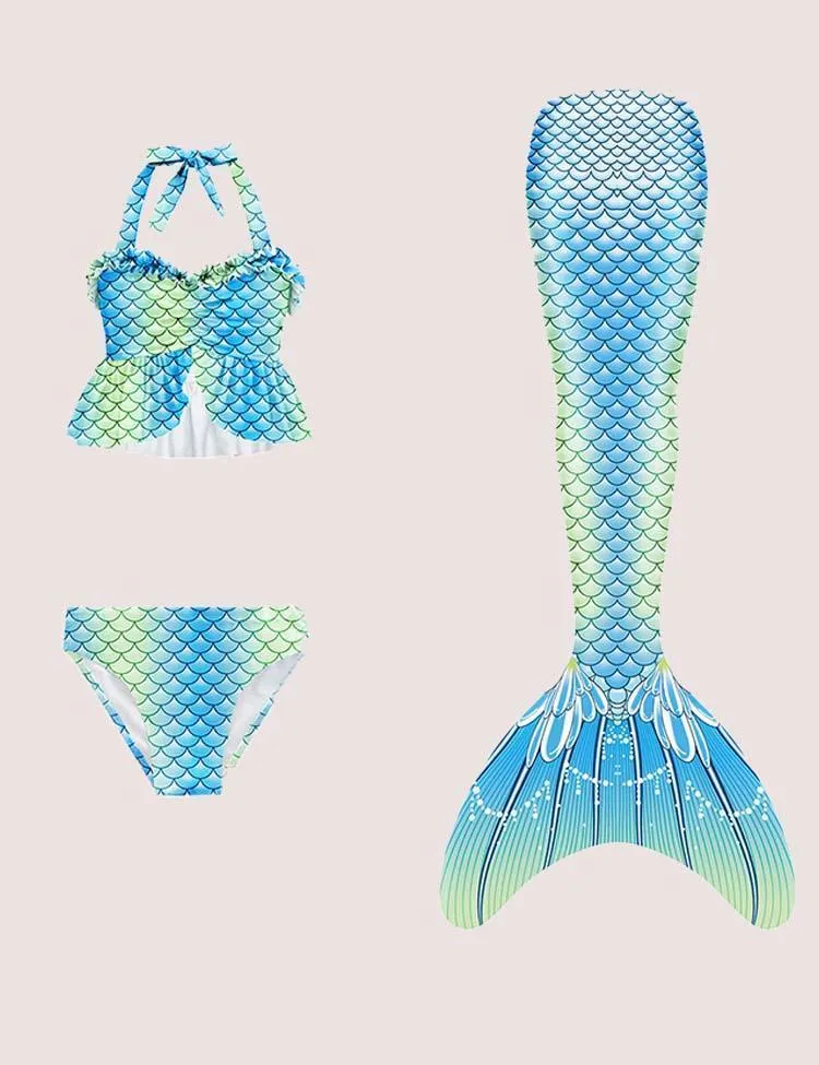 Rainbow Mermaid Tail Swimsuit Set - Image 4