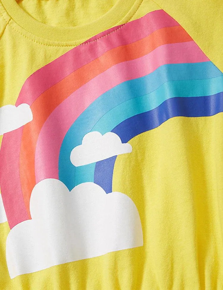 Rainbow Print Short Sleeve Dress - Image 2