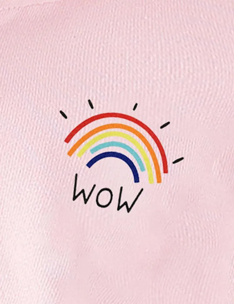 Rainbow Printed Zipper Design Hooded Sweatshirt - Image 2
