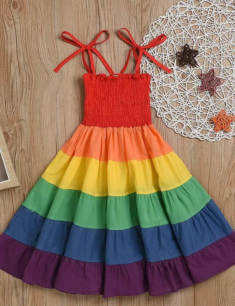 Family Matching Rainbow Strap Dress - Image 2