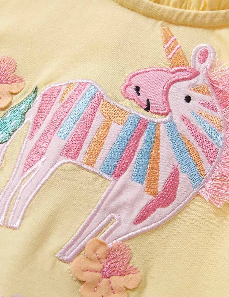 Rainbow Unicorn Appliqué Tulle Dress - Image 2