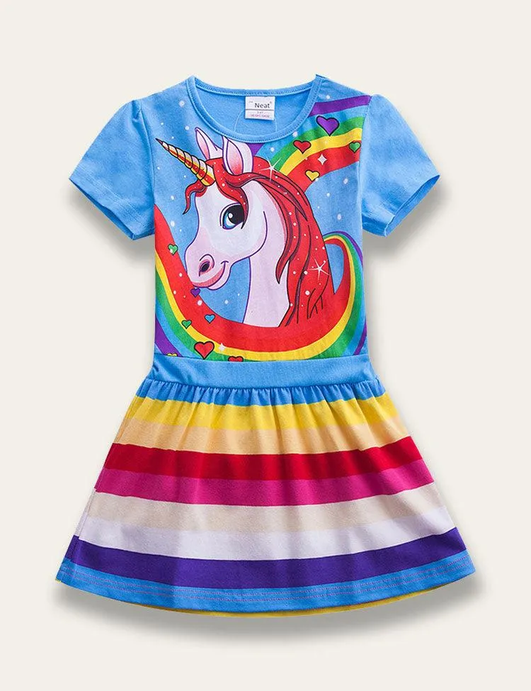 Rainbow Unicorn Print Dress - Image 2