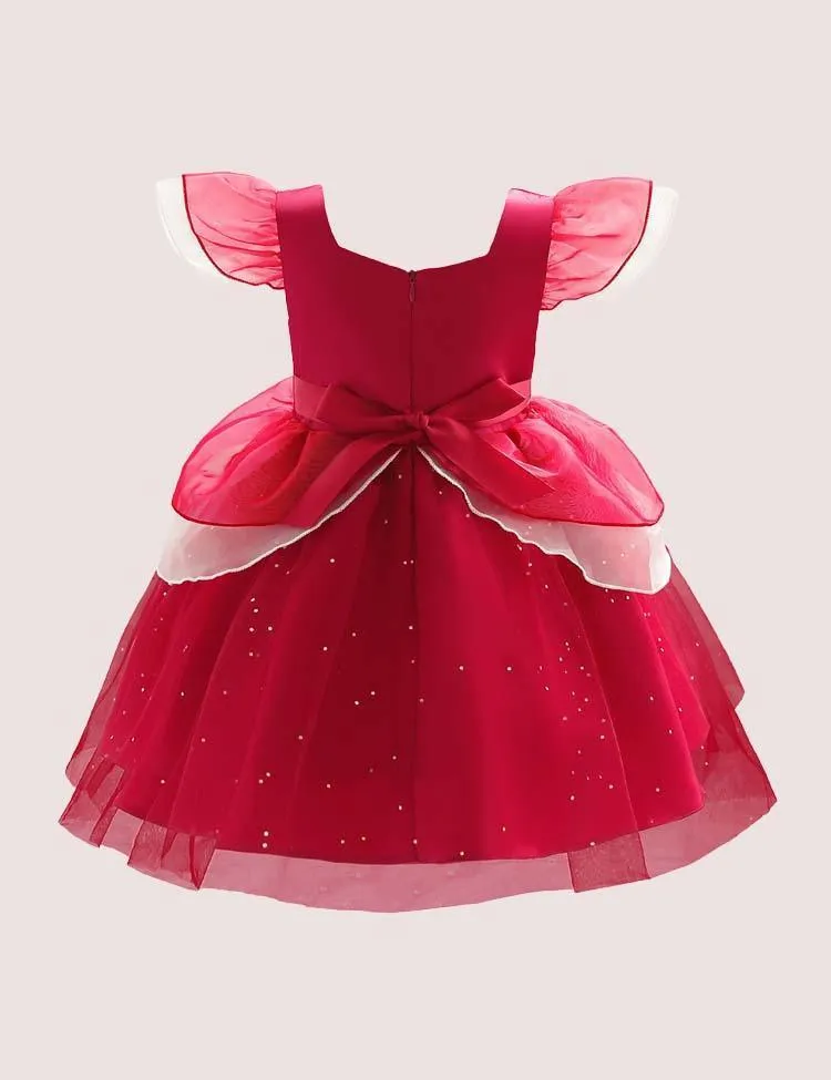 Red Mesh Party Dress - Image 2